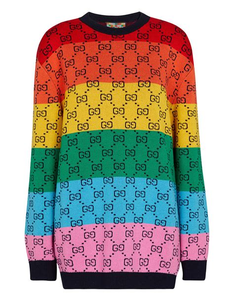 gucci sweater multi color|gucci white and blue sweaters.